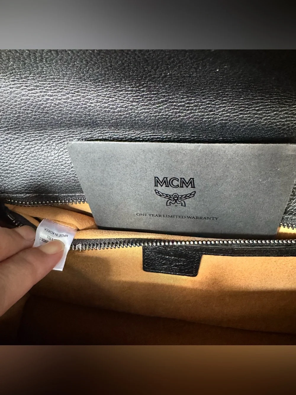 MMCM Black Stud-Accent Crossbody with Gunmetal Chain